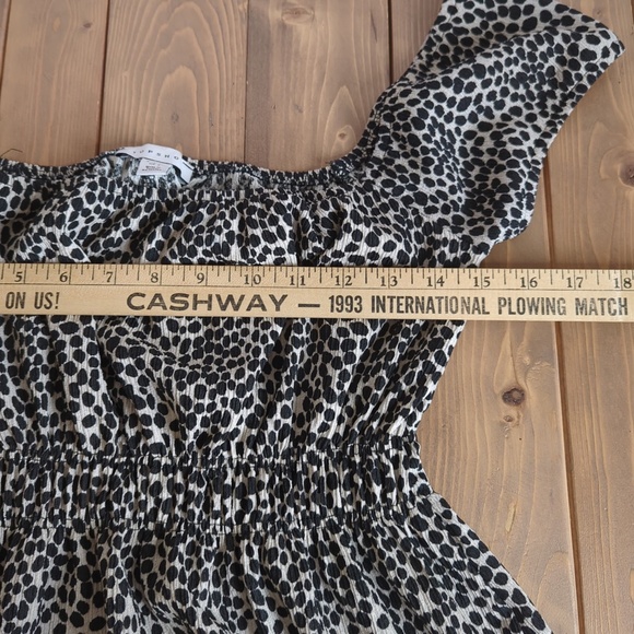 Topshop Black and White Smocked Animal Print Mini Dress - Picture 8 of 12